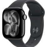 Apple Watch Series 11 GPS  Caja de aluminio negro azabache de 42 mm  Correa deportiva negra  S/M